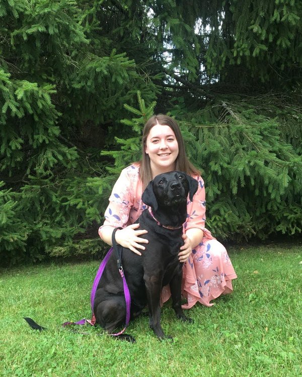 Emily Schwartz with her dog
